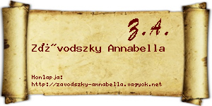 Závodszky Annabella névjegykártya
